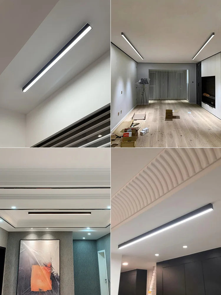 Réglette LED au plafond, dans un intérieur