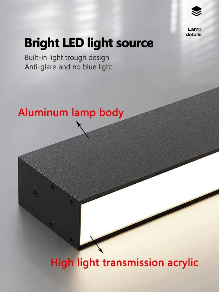 Réglette LED au plafond, autre vue