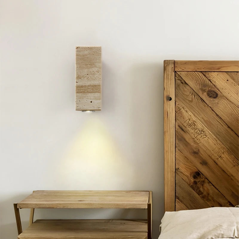 Applique murale cubique beige pierre, chambre, vue 4