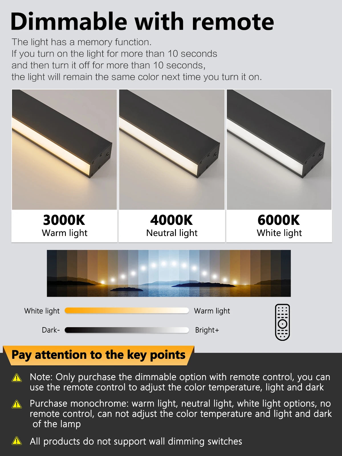 Réglette LED au plafond, mise en situation