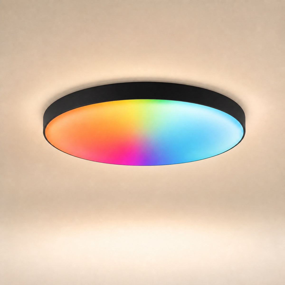 Plafonnier LED connecté, noir