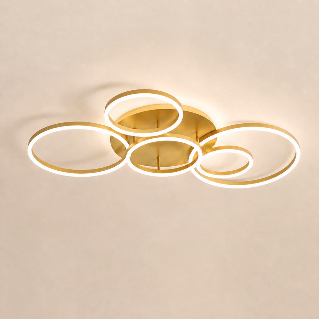 Lustre anneau LED, doré