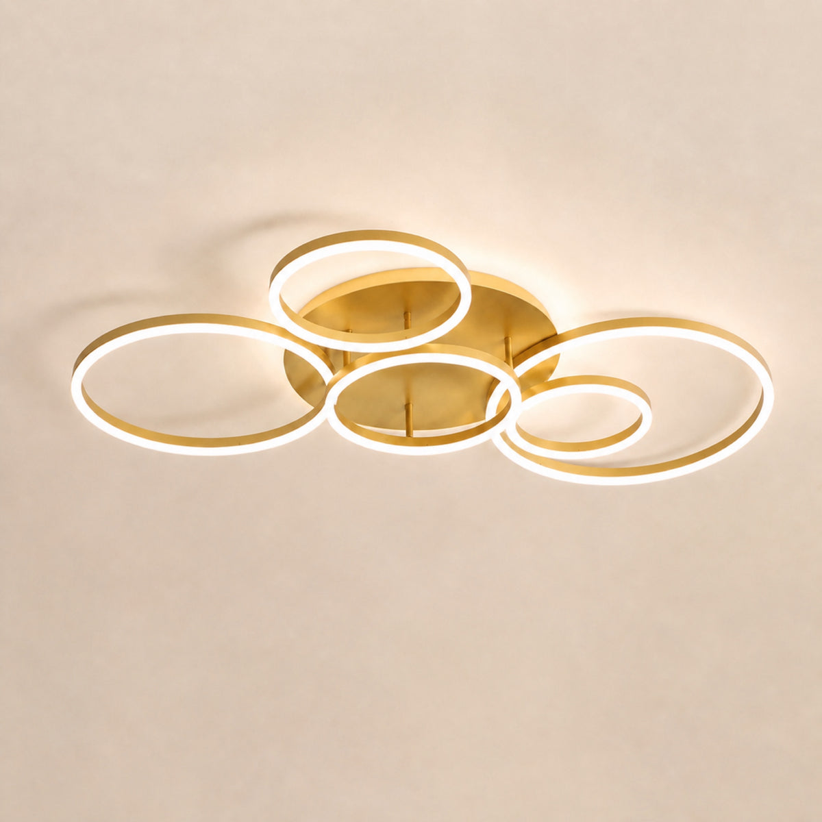 Lustre anneau LED, doré