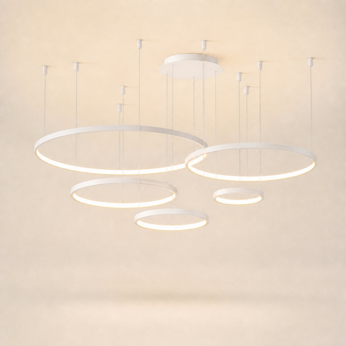Lustre anneau LED, blanc