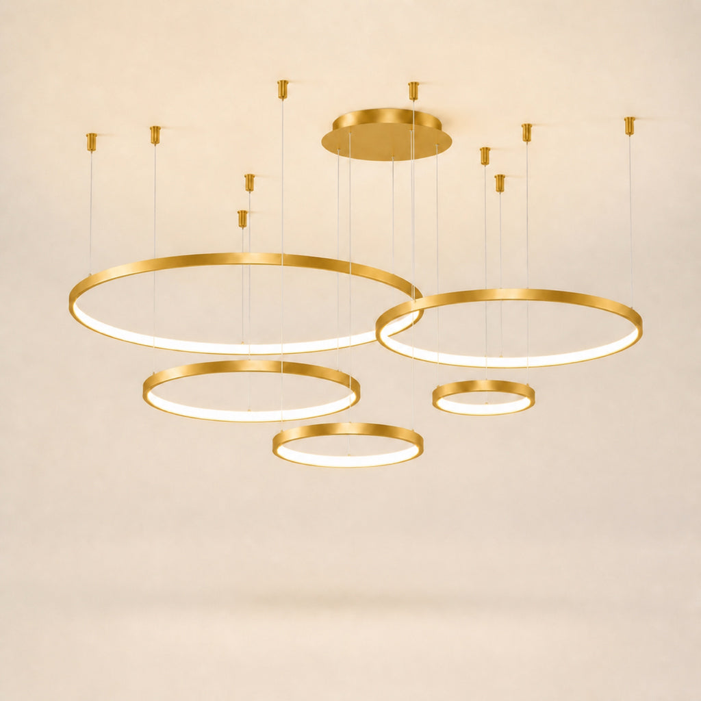 Lustre anneau LED, doré