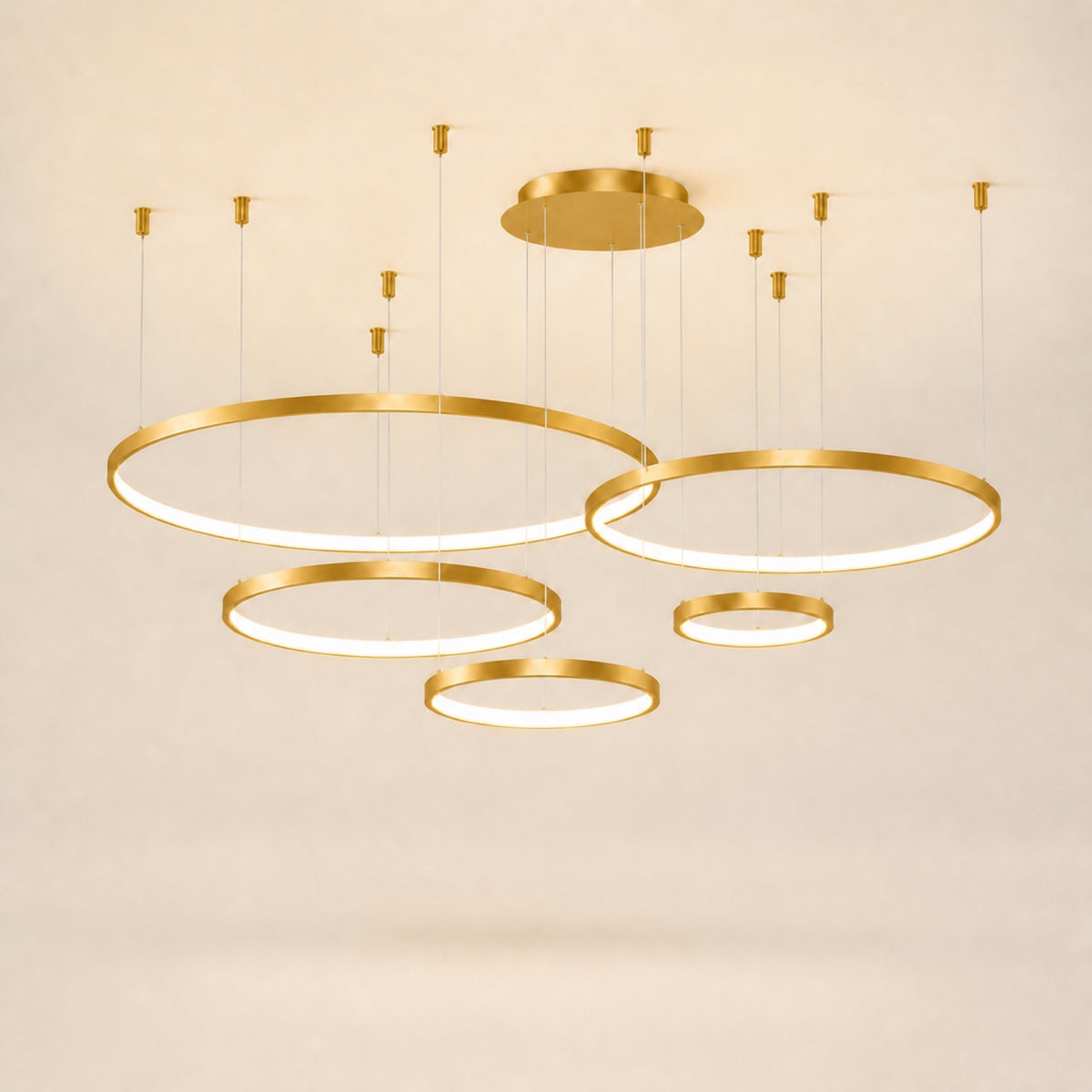 Lustre anneau LED, doré