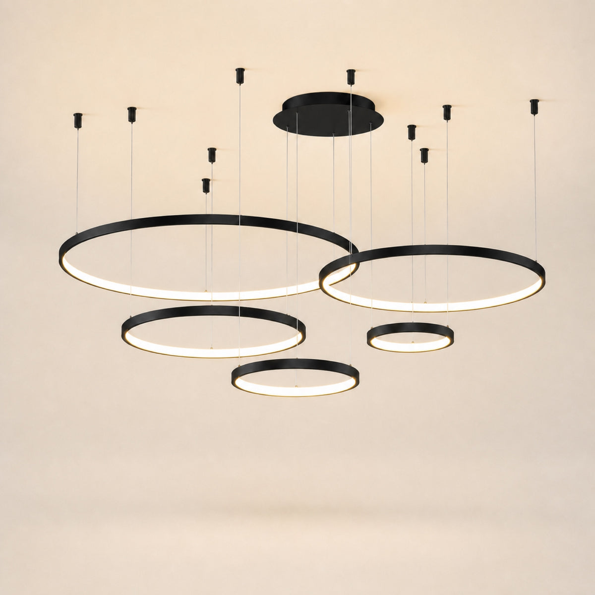 Lustre anneau LED, noir