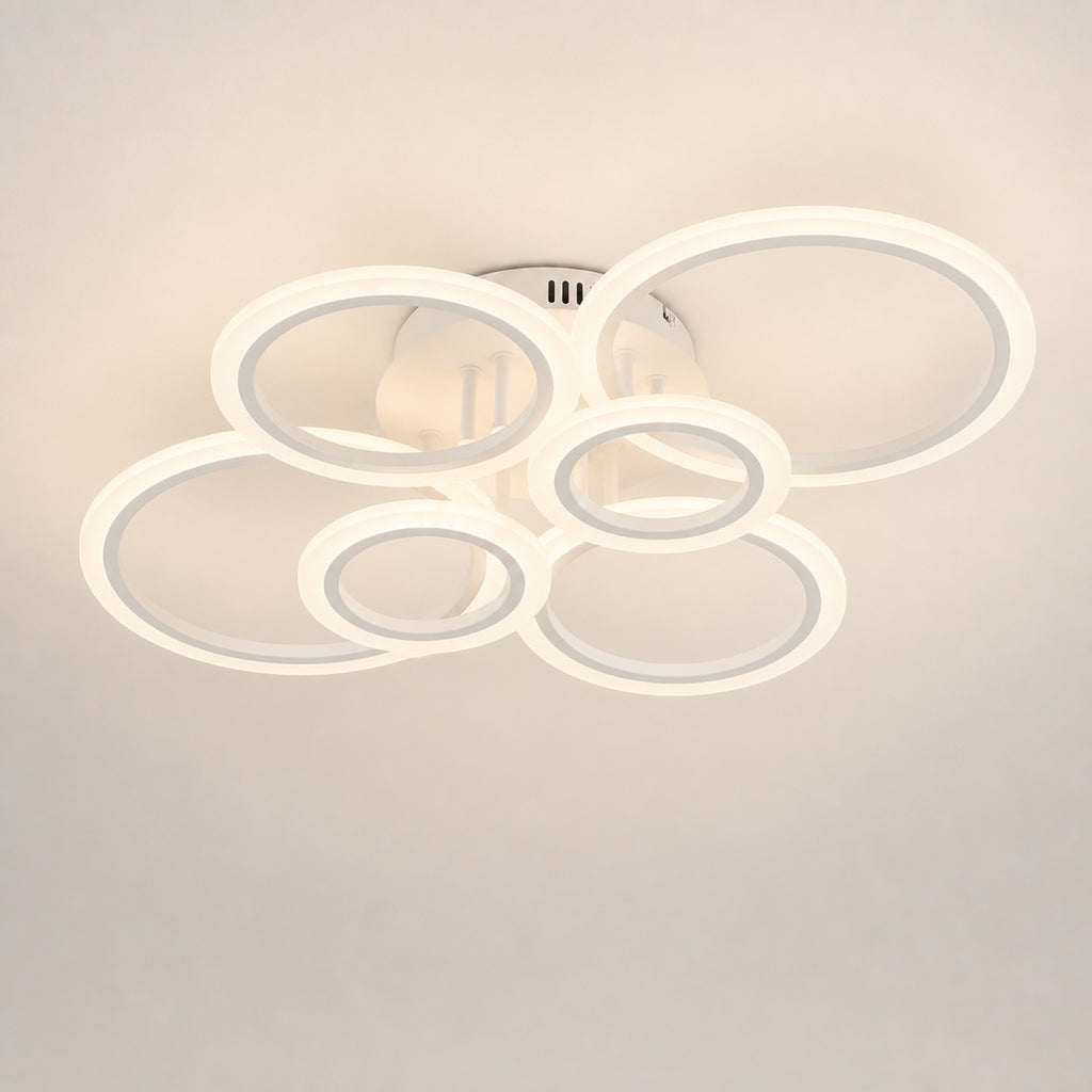 Plafonnier anneaux LED blancs