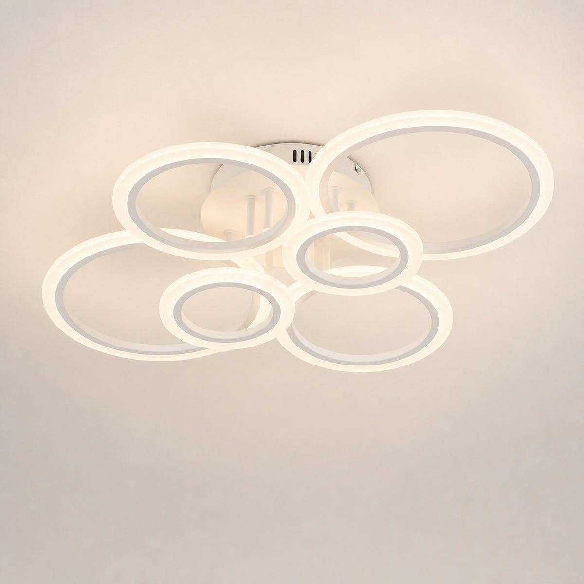 Plafonnier anneaux LED blancs