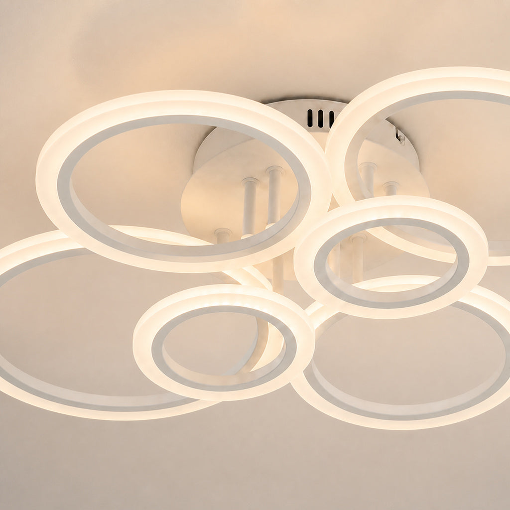 Plafonnier anneaux LED blancs, autre vue