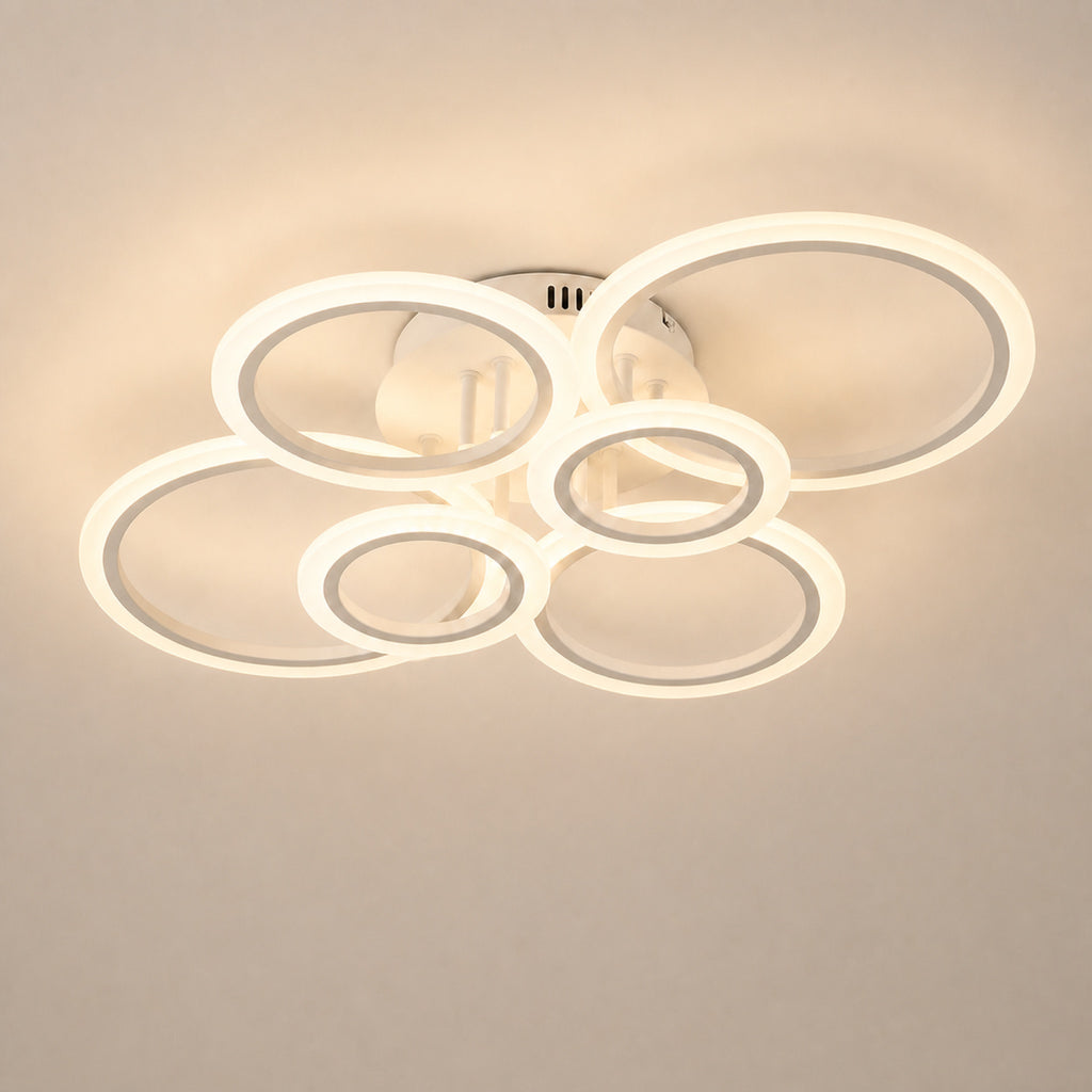 Plafonnier anneaux LED blancs, vue complémentaire