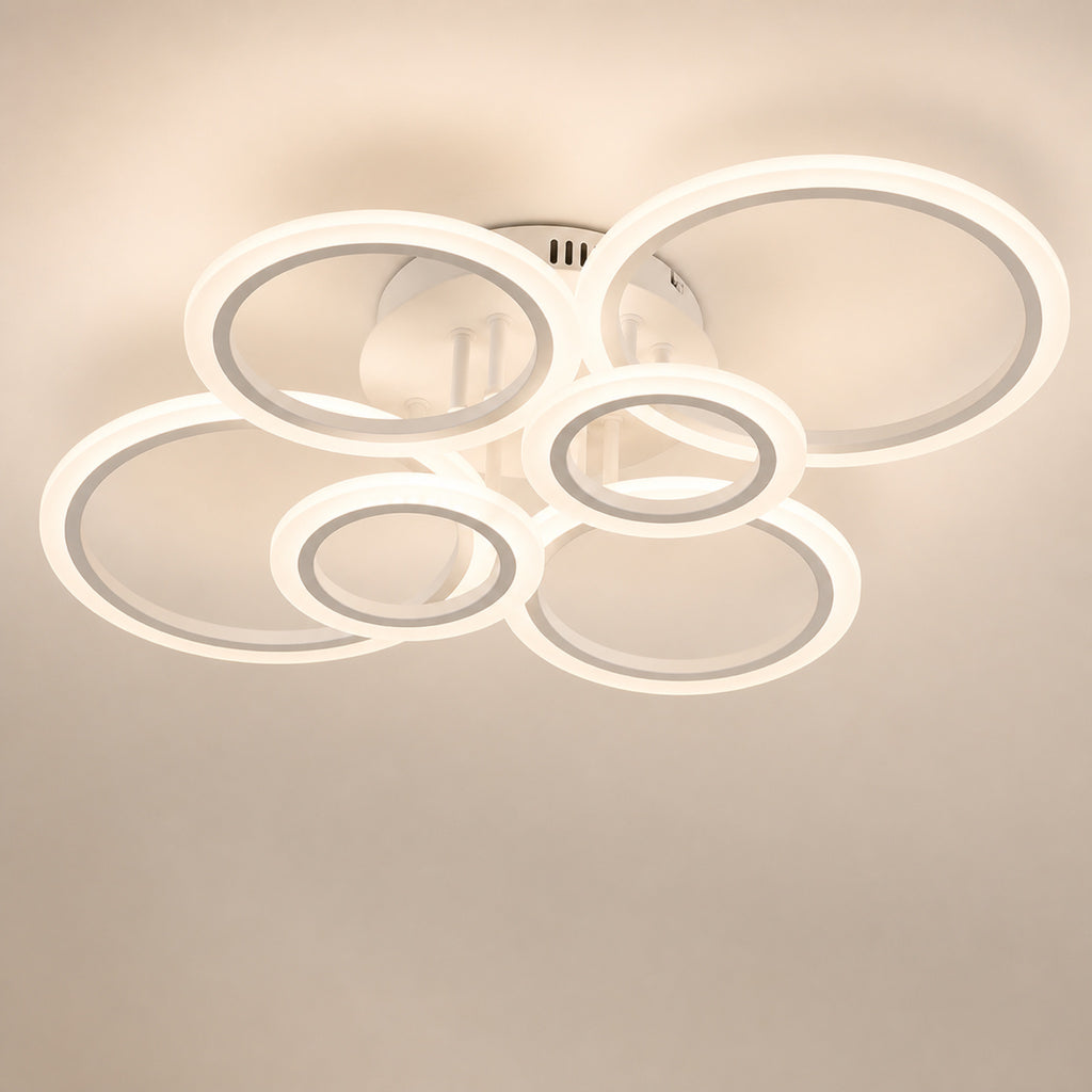 Lustre anneaux LED blancs