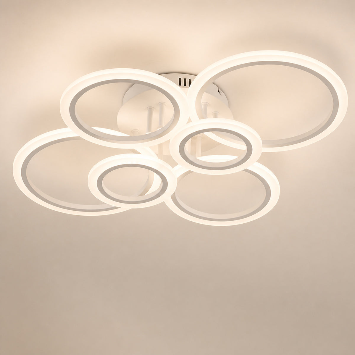 Lustre anneaux LED blancs