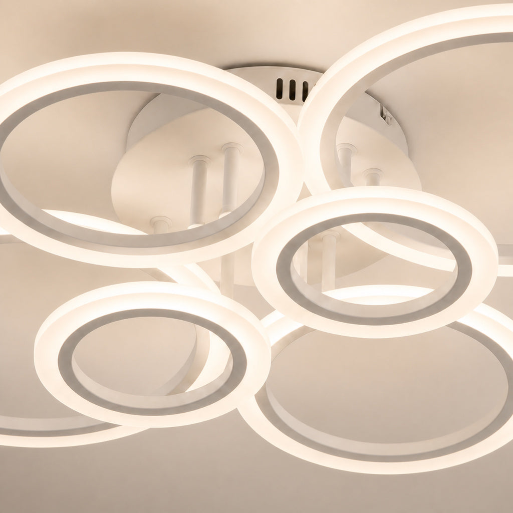 Lustre anneaux LED blancs, autre vue