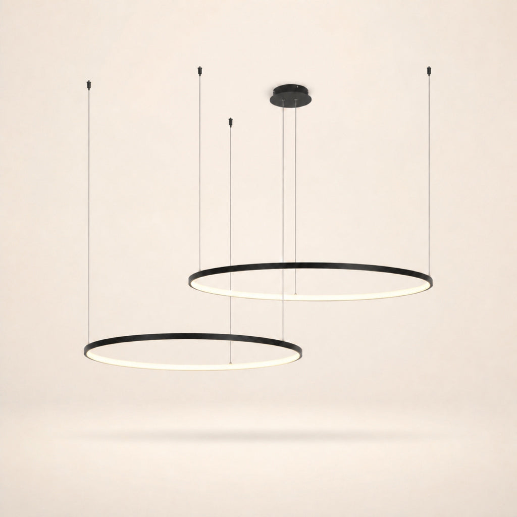 Lustre anneau LED, noir