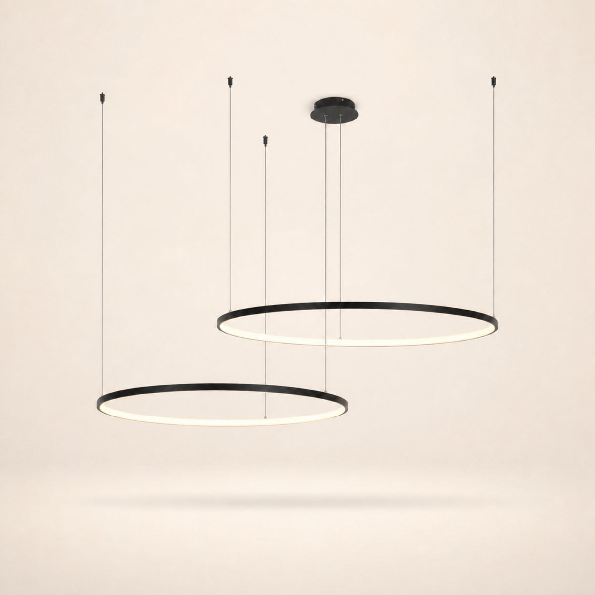Lustre anneau LED, noir