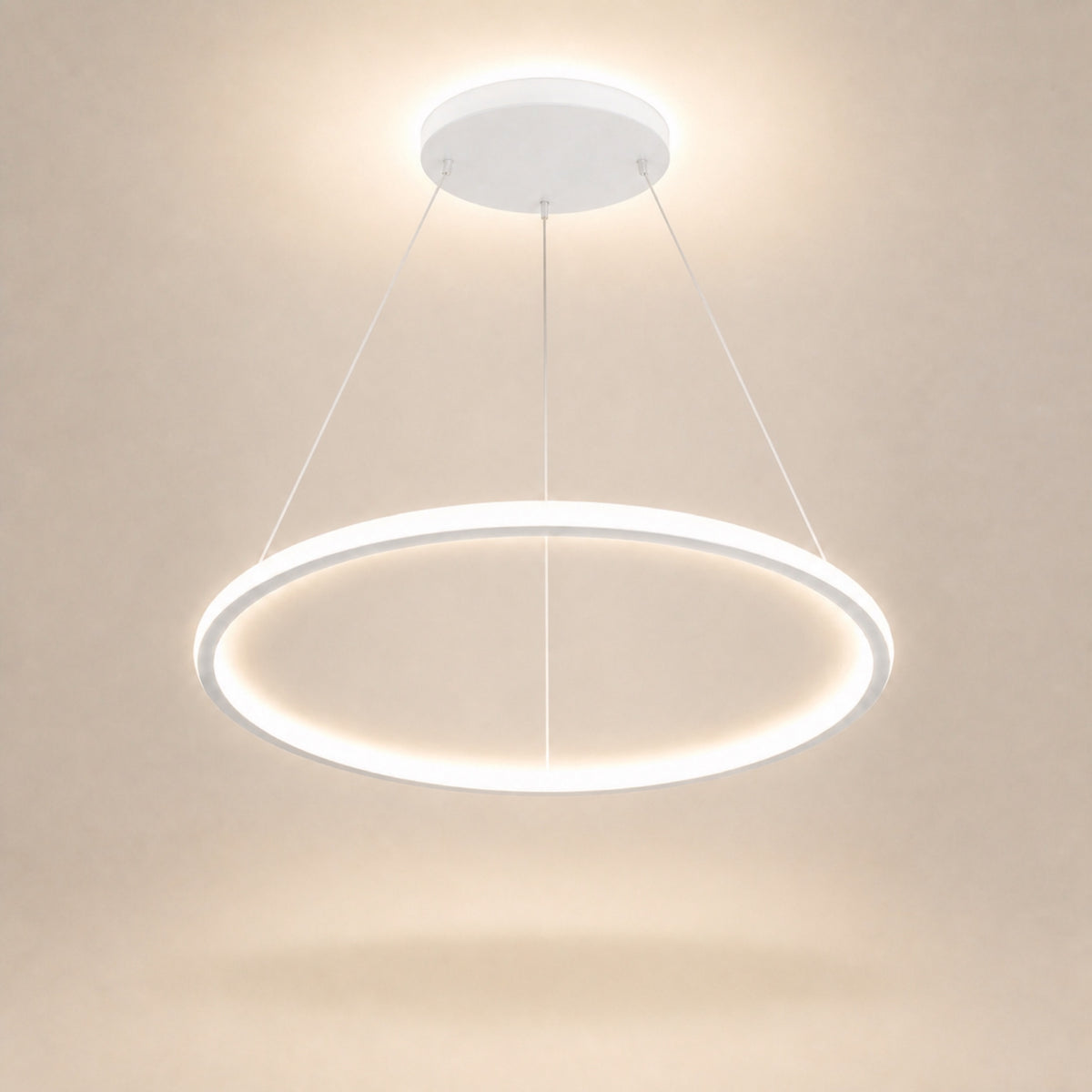 Lustre anneau LED, blanc
