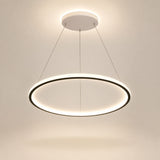 Suspension LED anneau fin, blanc ou noir