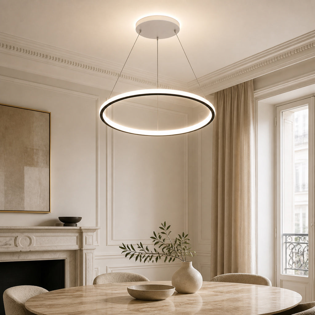 Lustre anneau LED, autre cadrage