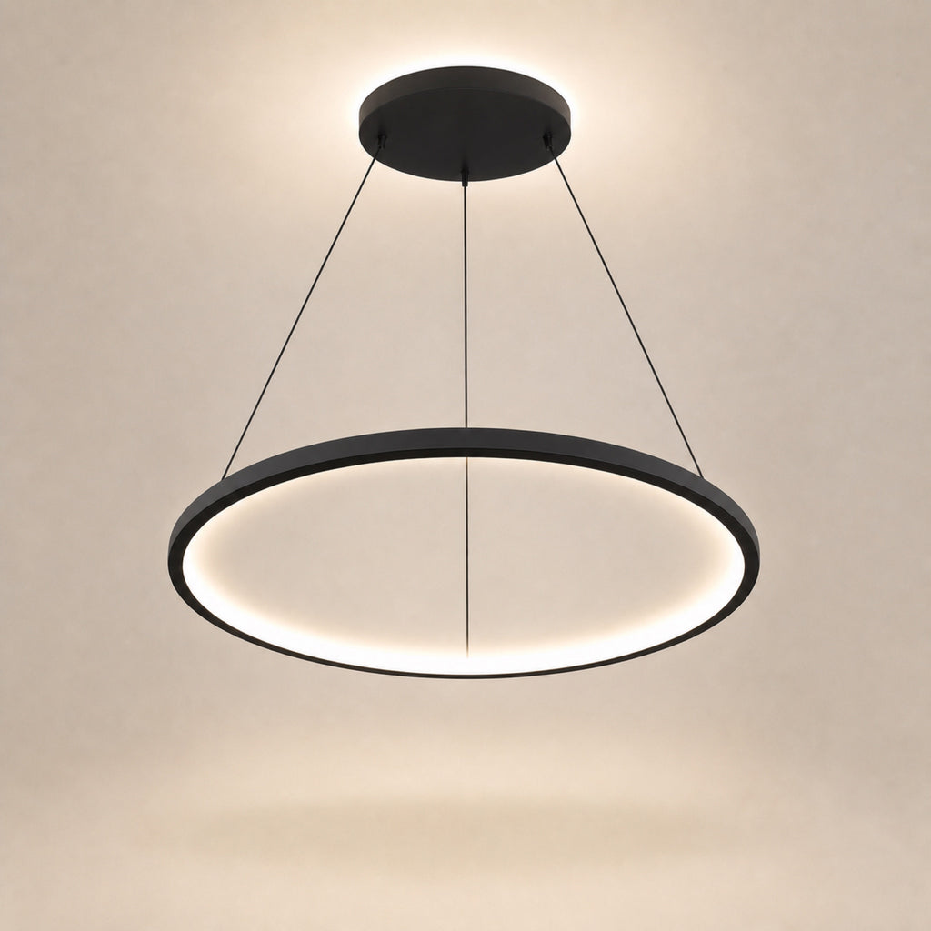 Lustre anneau LED, noir