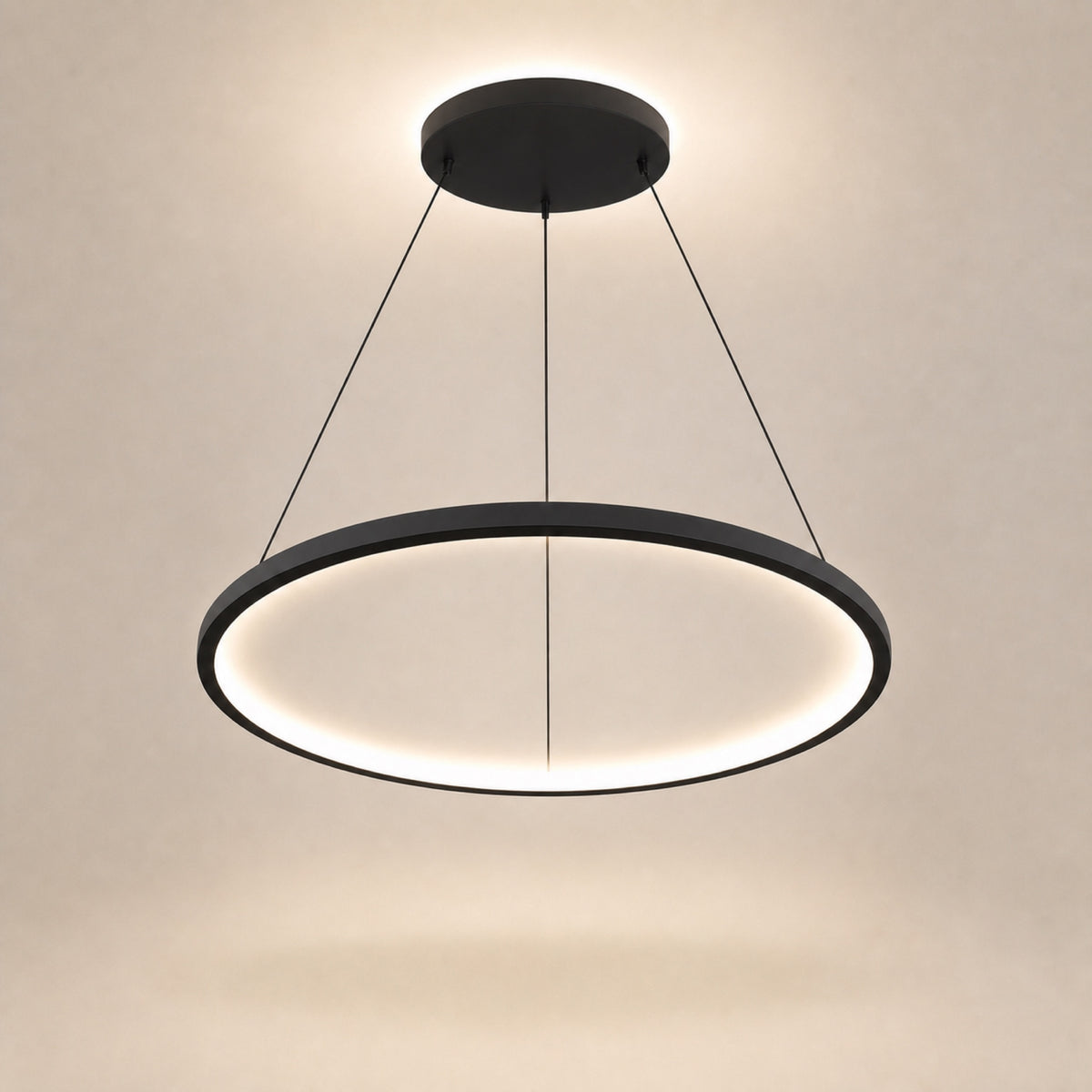 Lustre anneau LED, noir