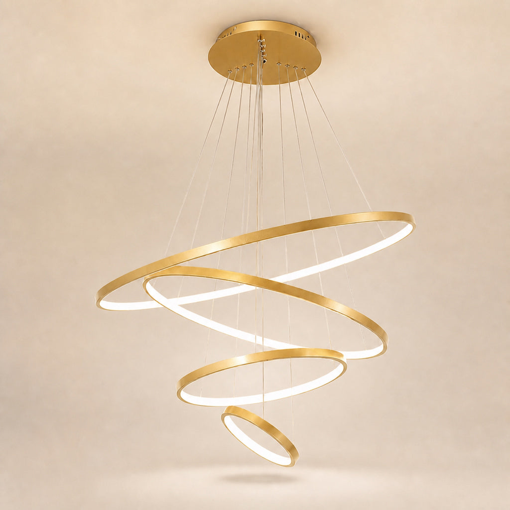 Lustre anneau LED, doré