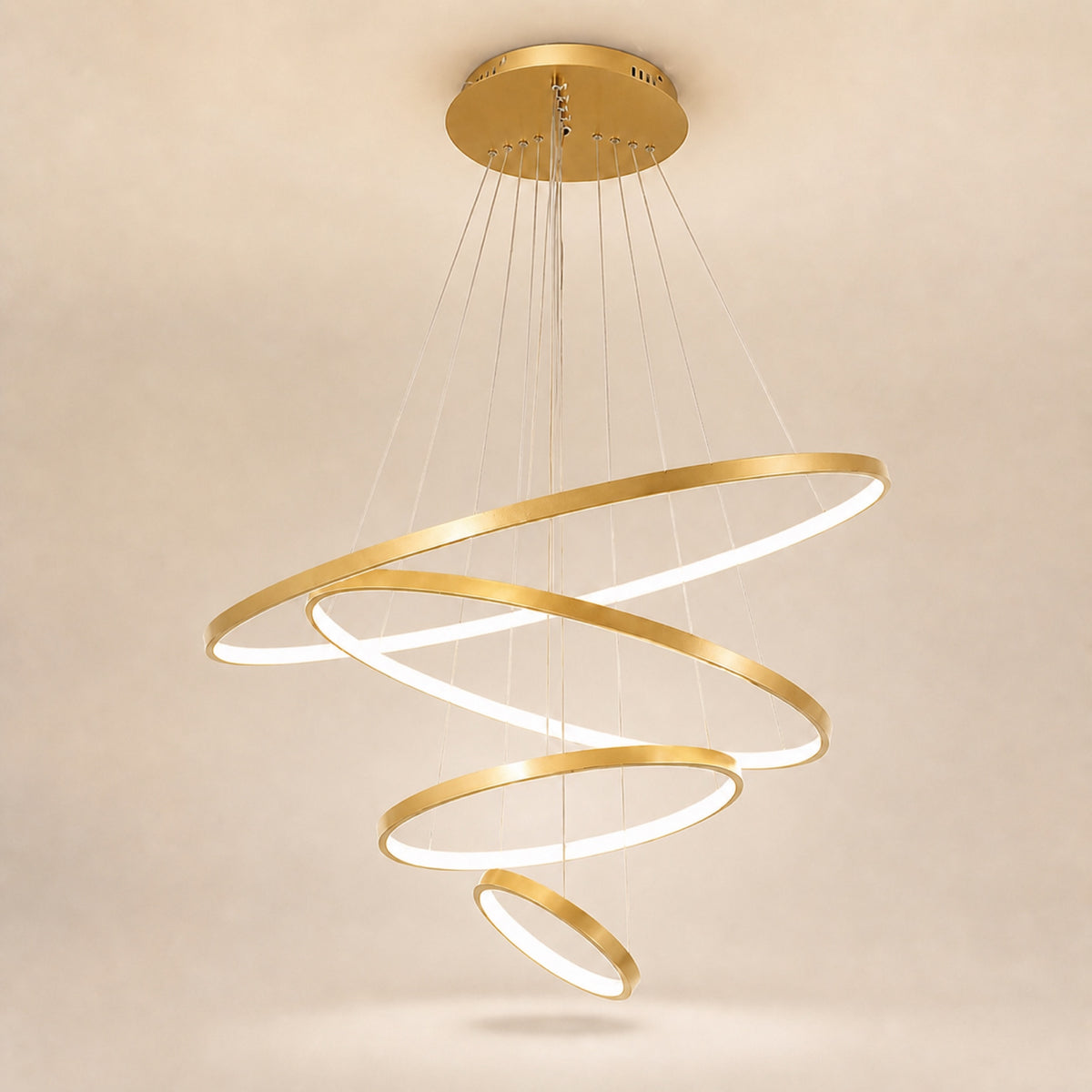 Lustre anneau LED, doré