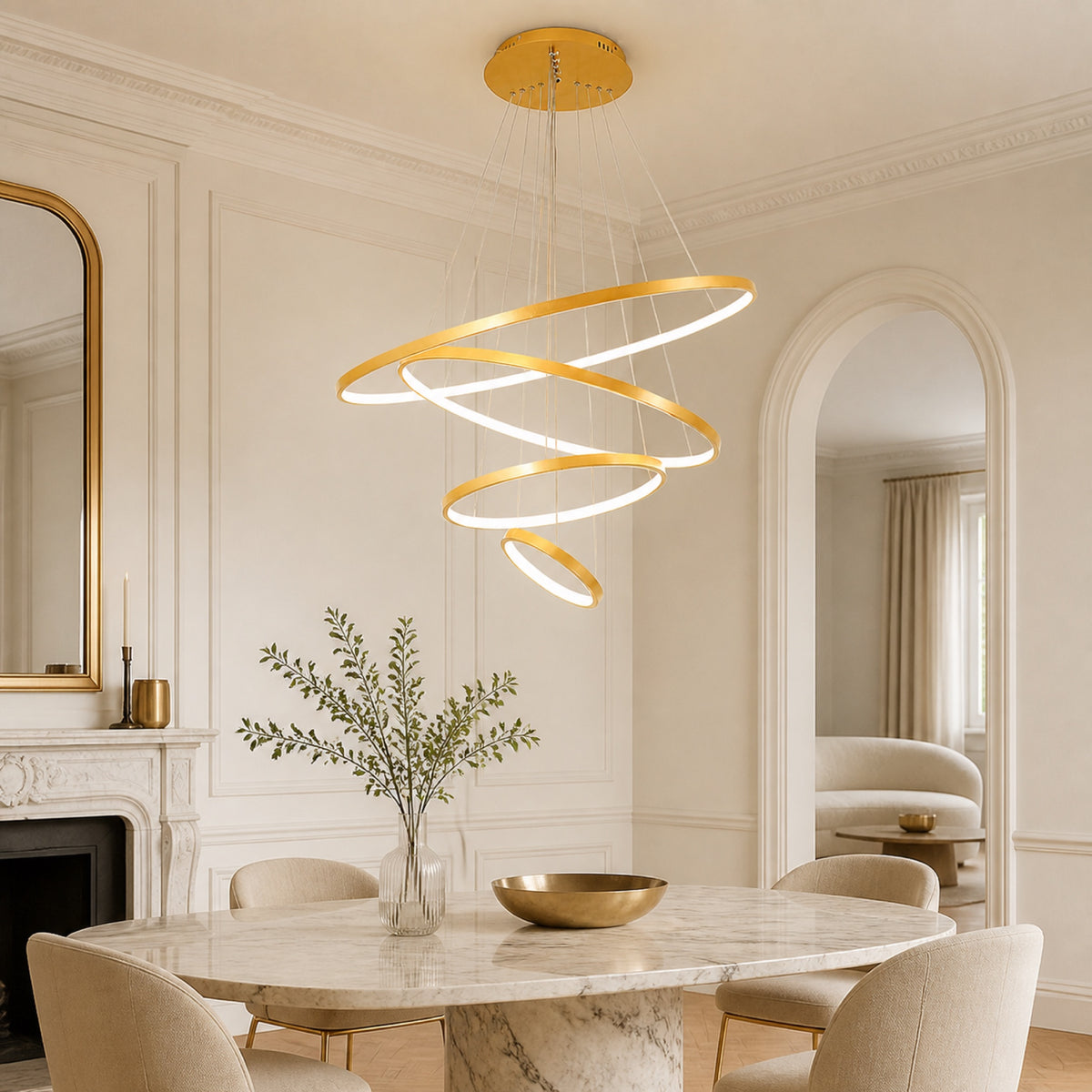 Lustre anneau LED, autre cadrage