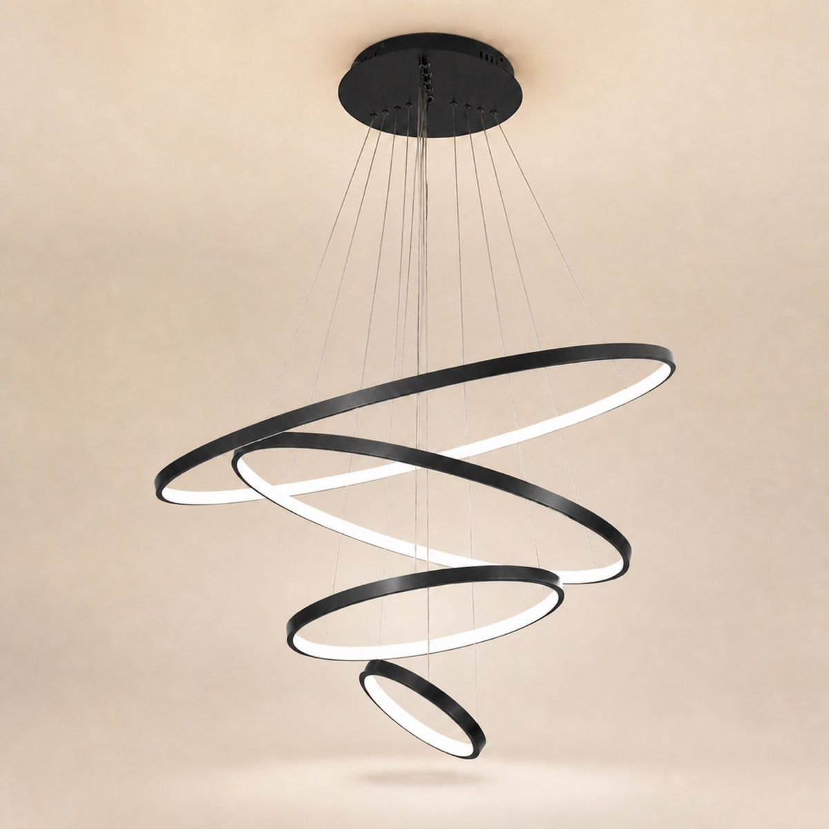 Lustre anneau LED, noir