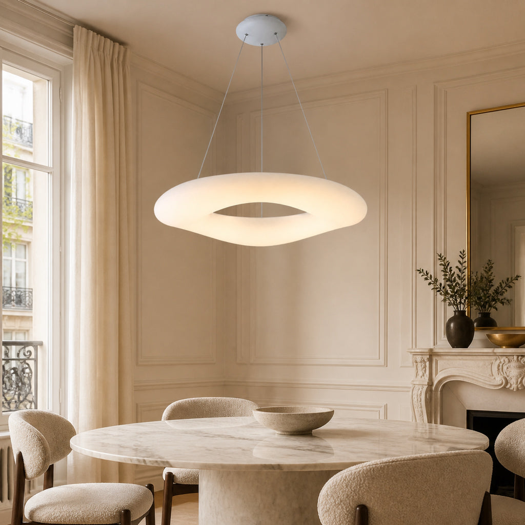 Lustre anneau LED, en situation dans un intérieur