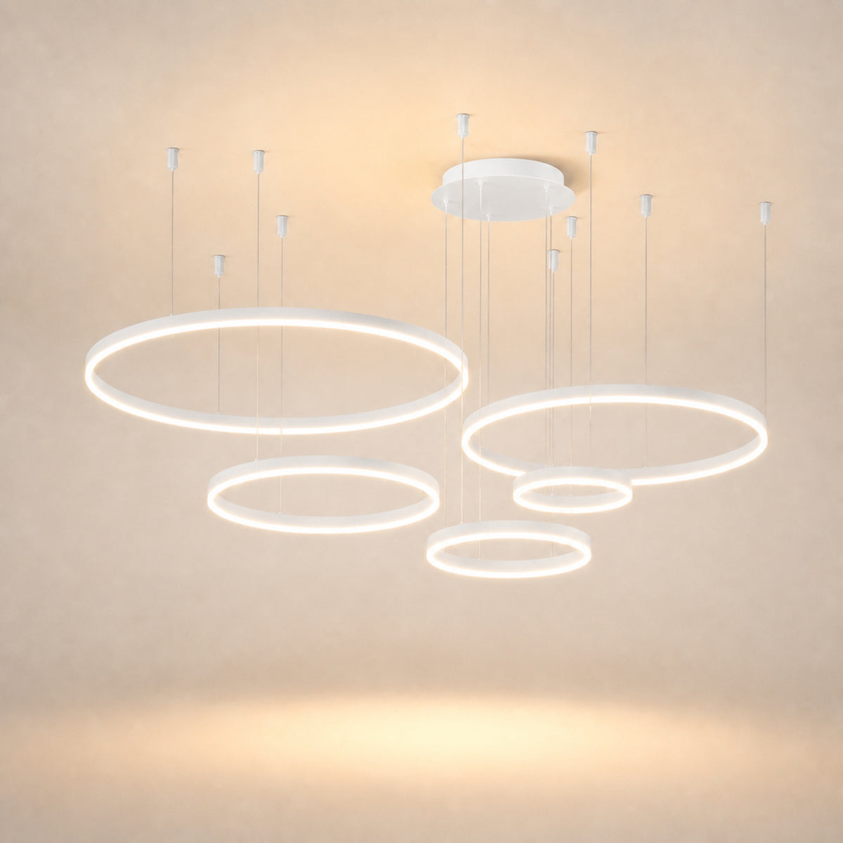 Lustre anneau LED, blanc
