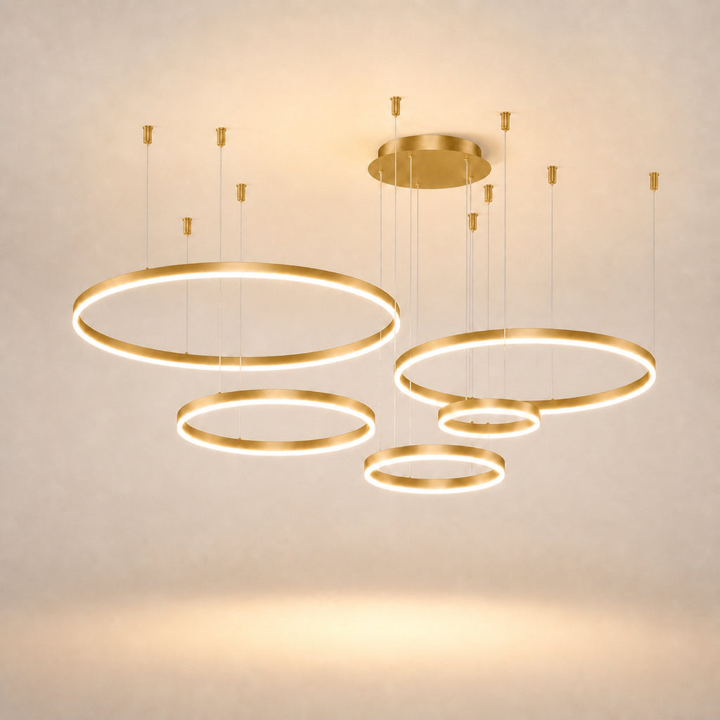 Lustre anneau LED, doré