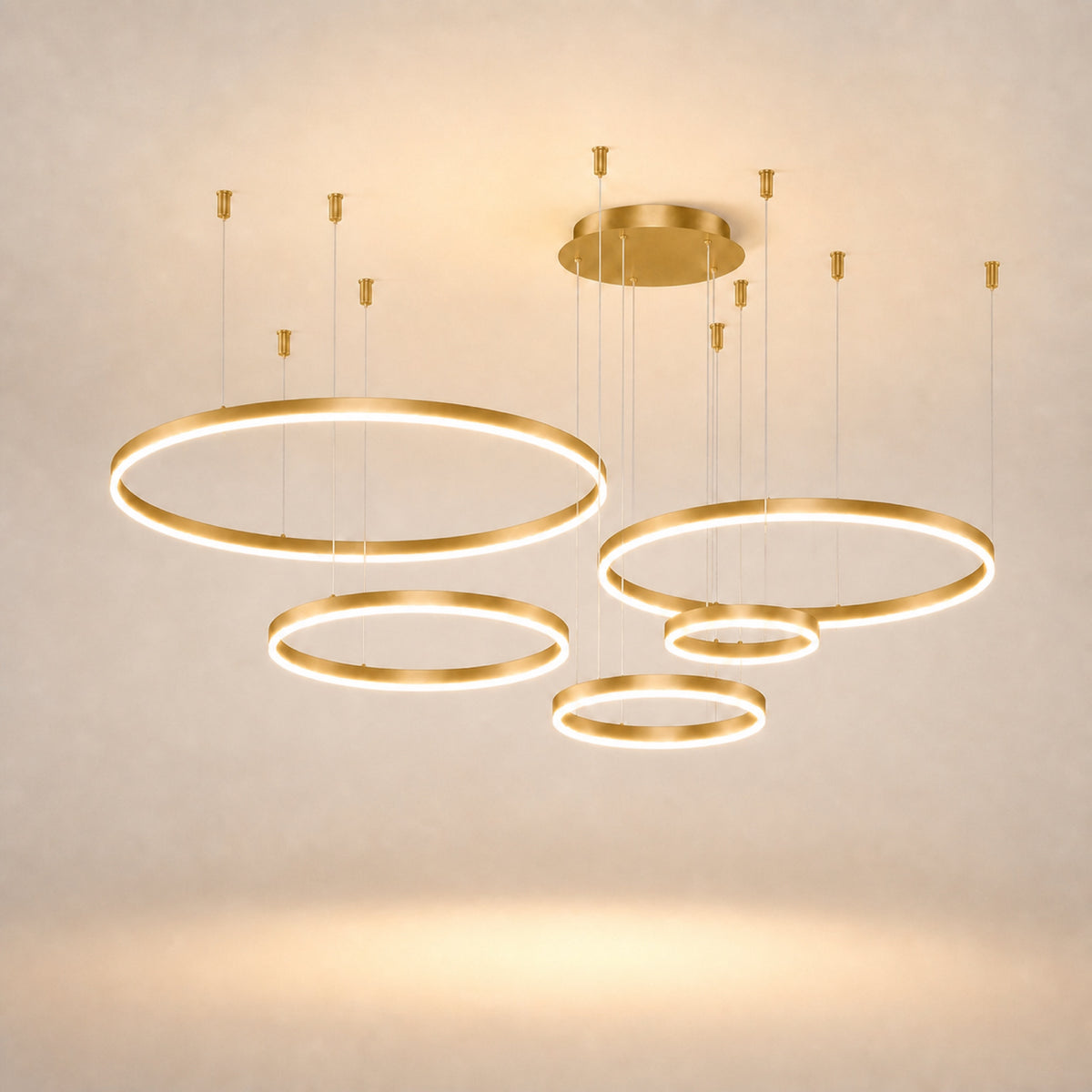 Lustre anneau LED, doré
