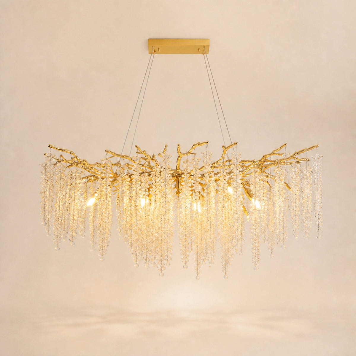 Lustre effet cristal, doré