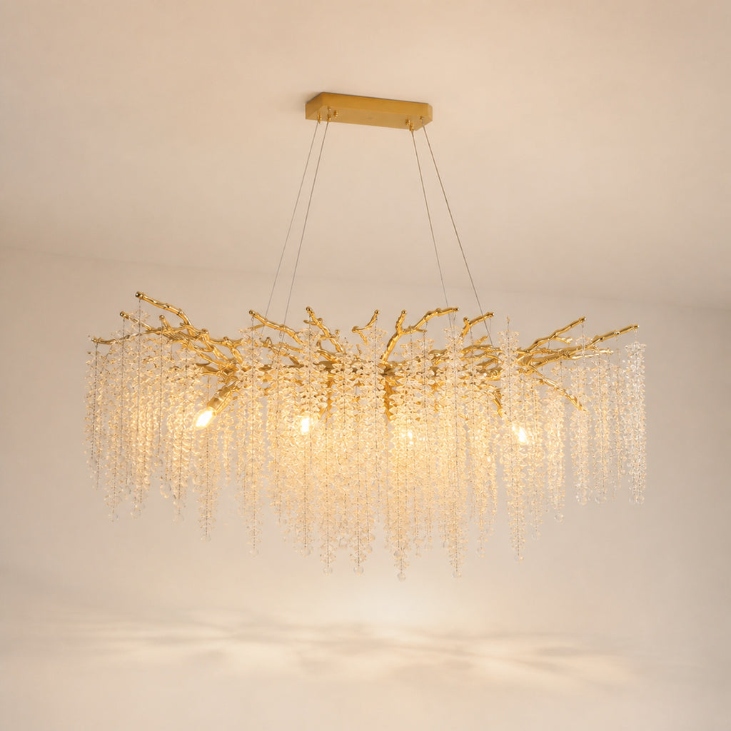 Lustre effet cristal, sur fond neutre