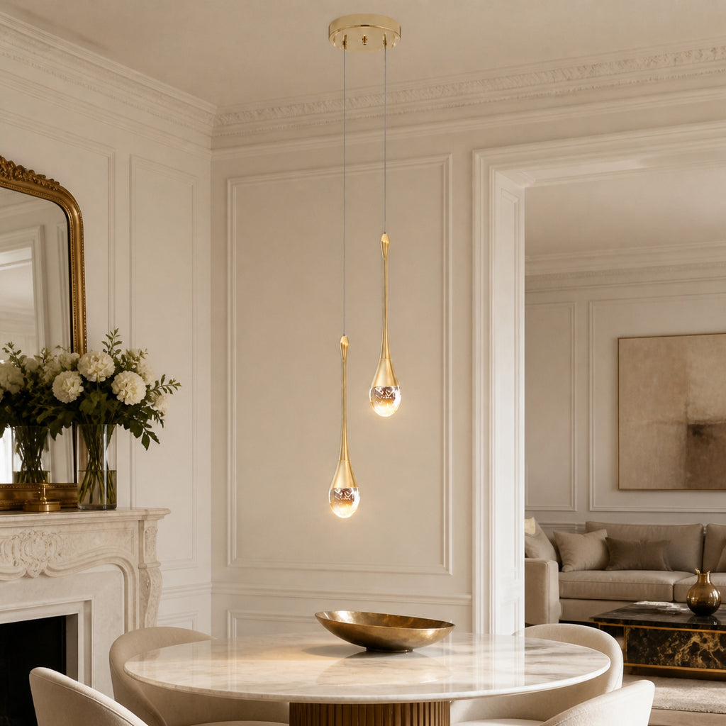 Lustre effet cristal, en situation dans un intérieur