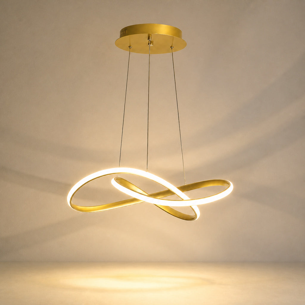 Suspension ruban LED en trèfle, autre cadrage
