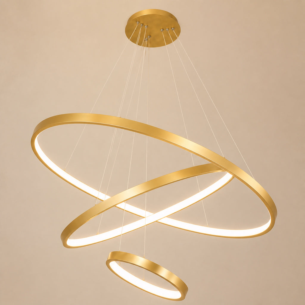 Lustre anneaux LED concentriques, autre vue
