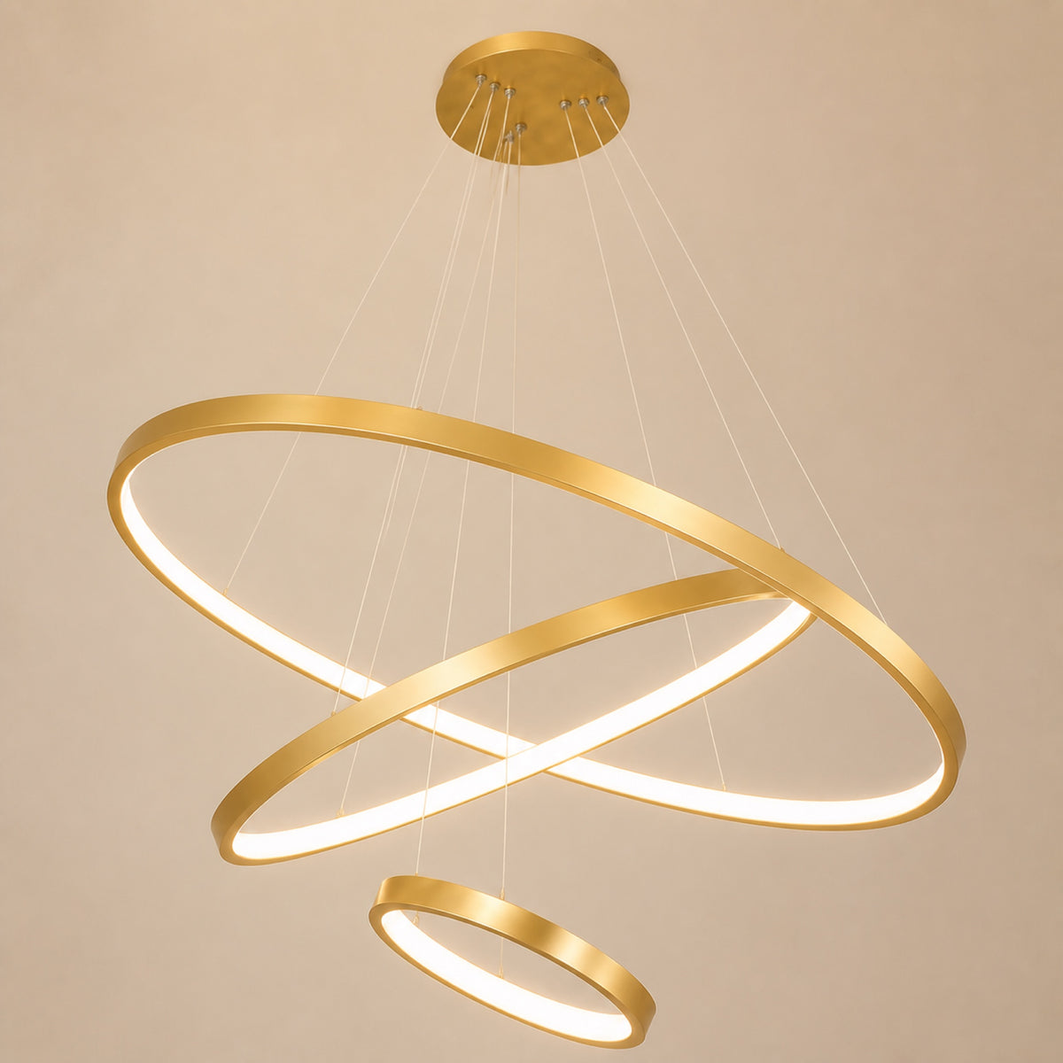 Lustre anneaux LED concentriques, autre vue