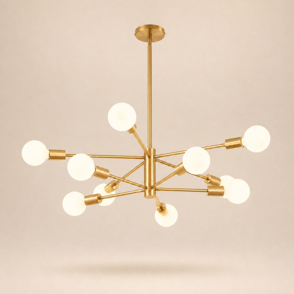 Lustre sputnik, doré