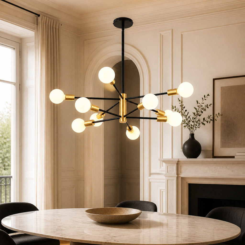 Lustre sputnik, en situation dans un intérieur