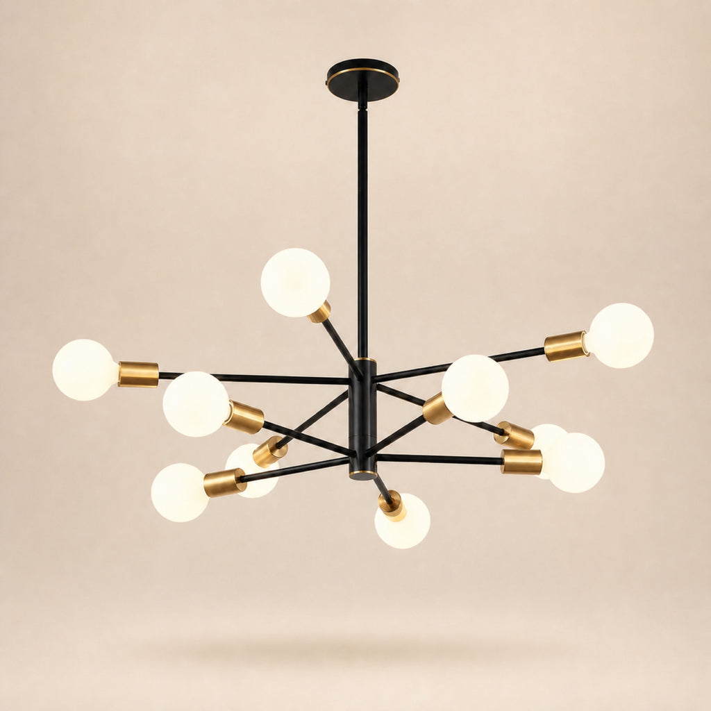Lustre sputnik, noir et doré
