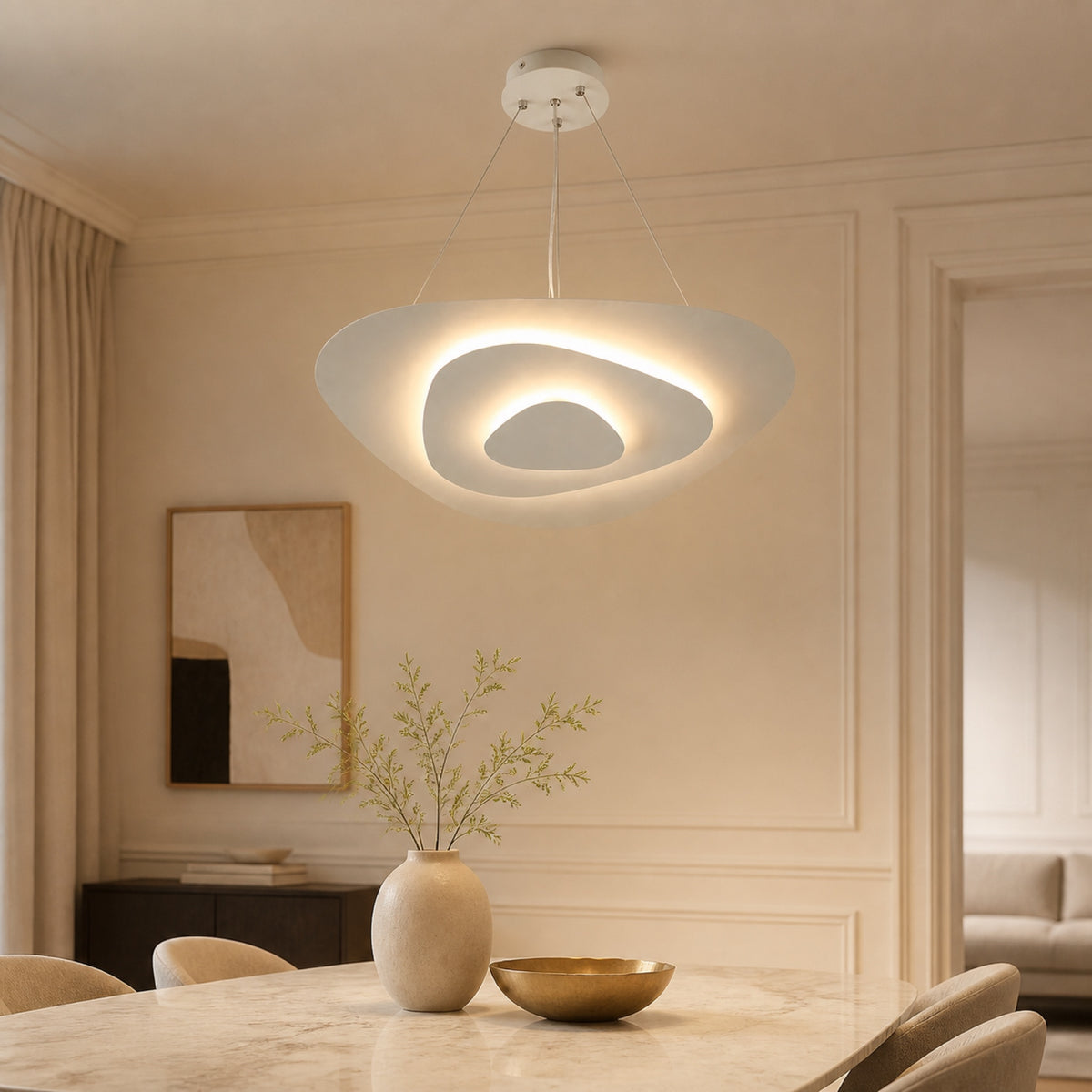 Suspension coupole galet LED, autre cadrage