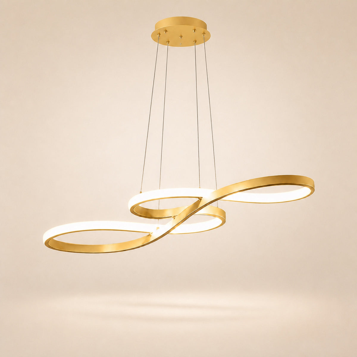 Suspension ruban LED double boucle, doré