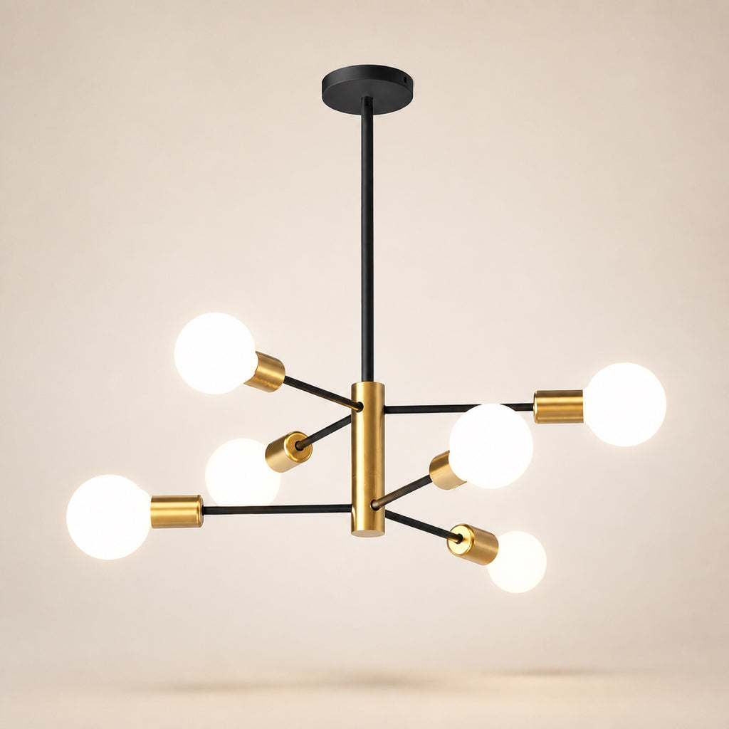 Lustre sputnik noir et laiton