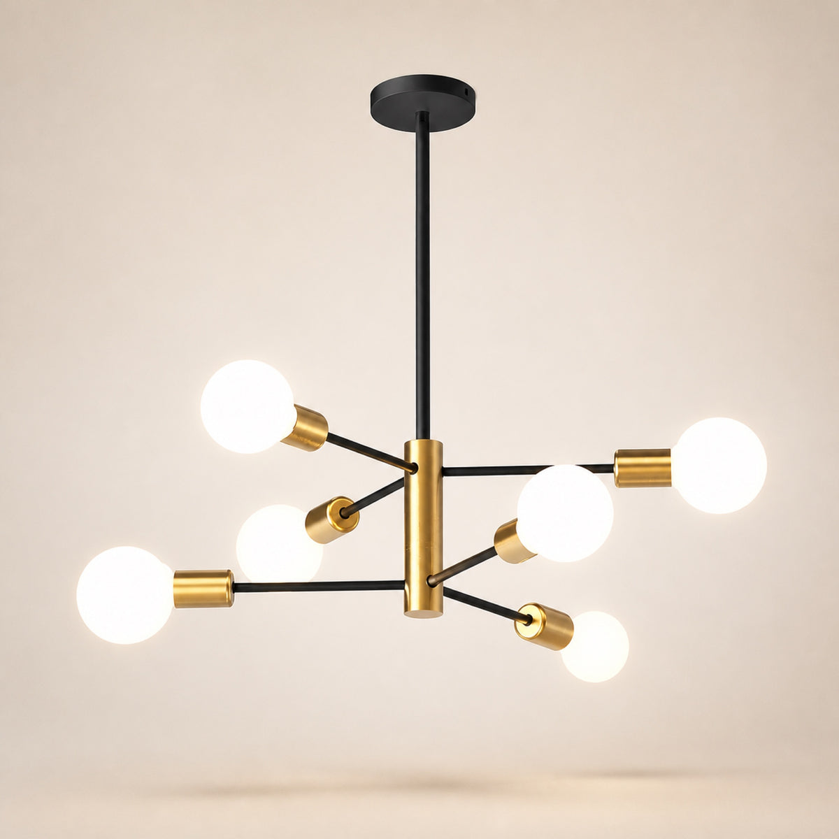 Lustre sputnik noir et laiton