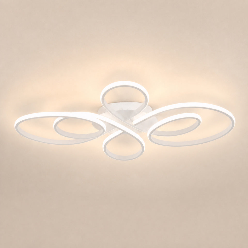 Plafonnier boucles LED entrelacées, blanc