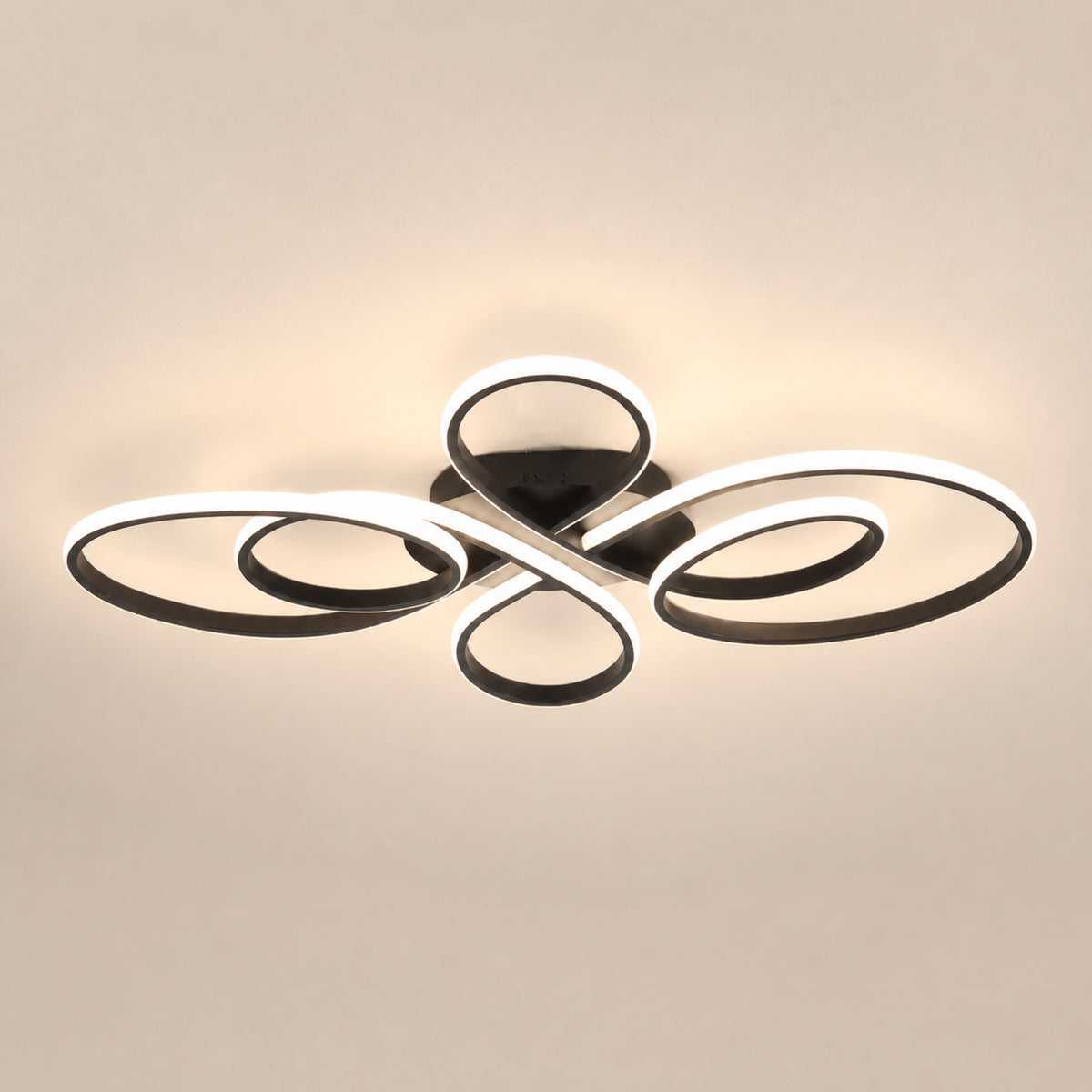 Plafonnier boucles LED entrelacées