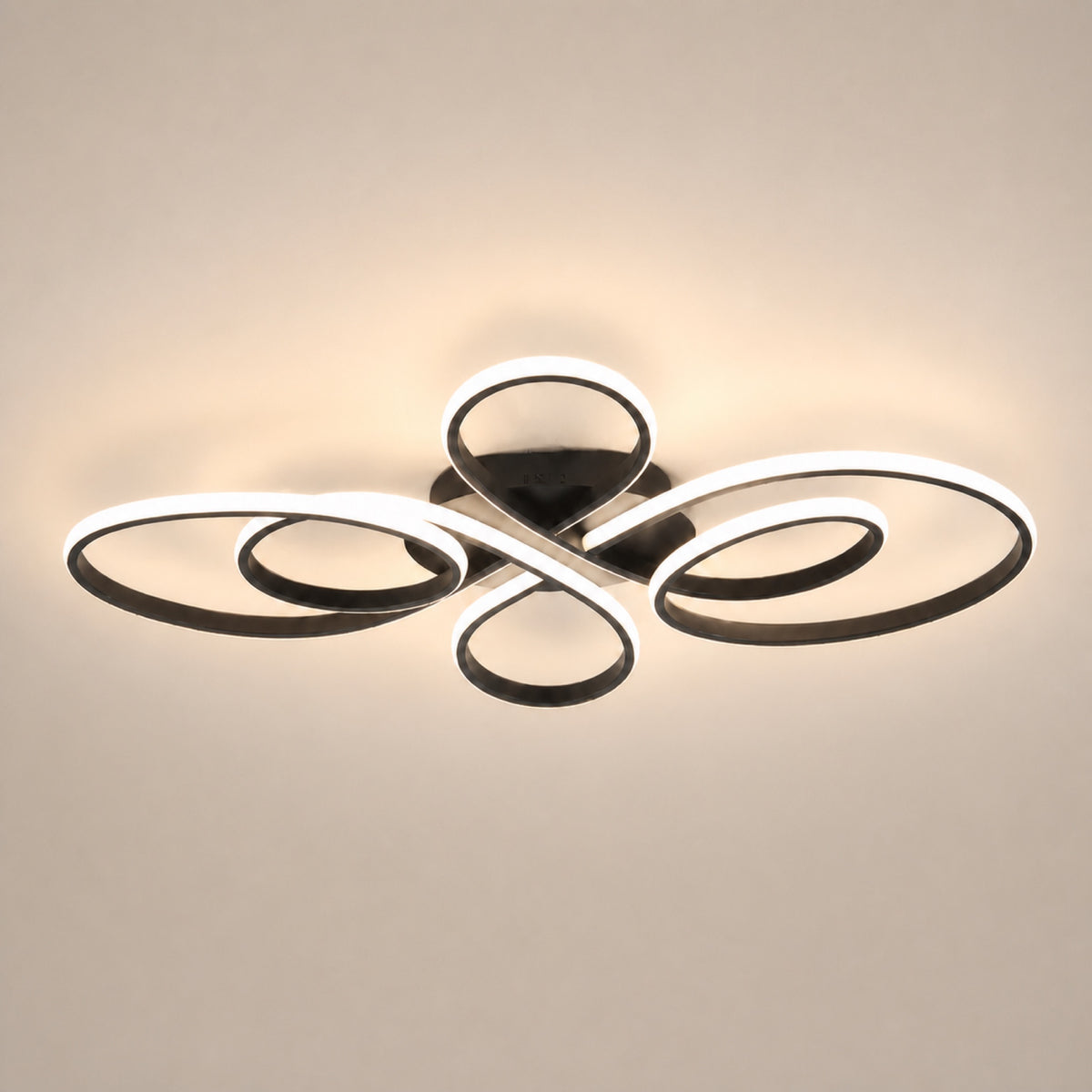 Plafonnier boucles LED entrelacées, autre cadrage