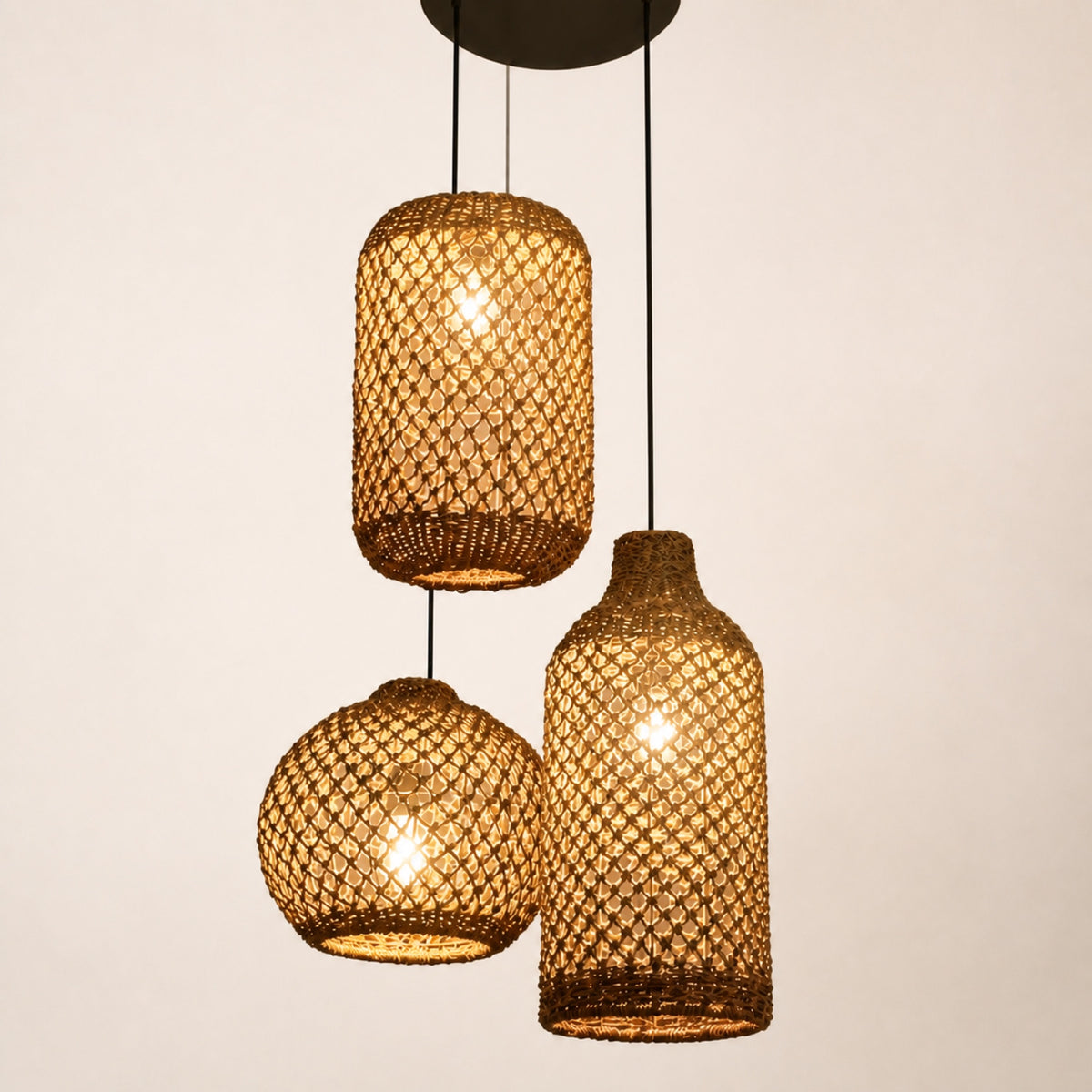 Suspension bambou tissée, autre vue